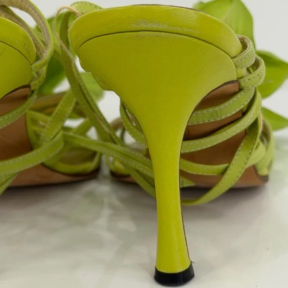 Manolo Blahnik Lime Green Orchid Heels - Picture 12 of 12